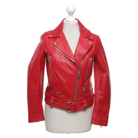 Acne Jacket/Coat Leather in Red