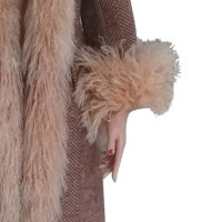 Ermanno Scervino Cappotto in lana con pelliccia di agnello mongolo
