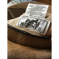Hermès Hut/Mütze aus Leder in Taupe