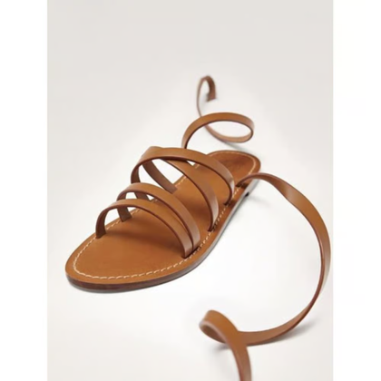 Massimo Dutti Sandalen aus Leder in Braun