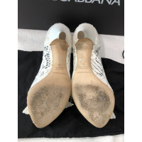 Dolce & Gabbana Pumps/Peeptoes aus Baumwolle in Weiß