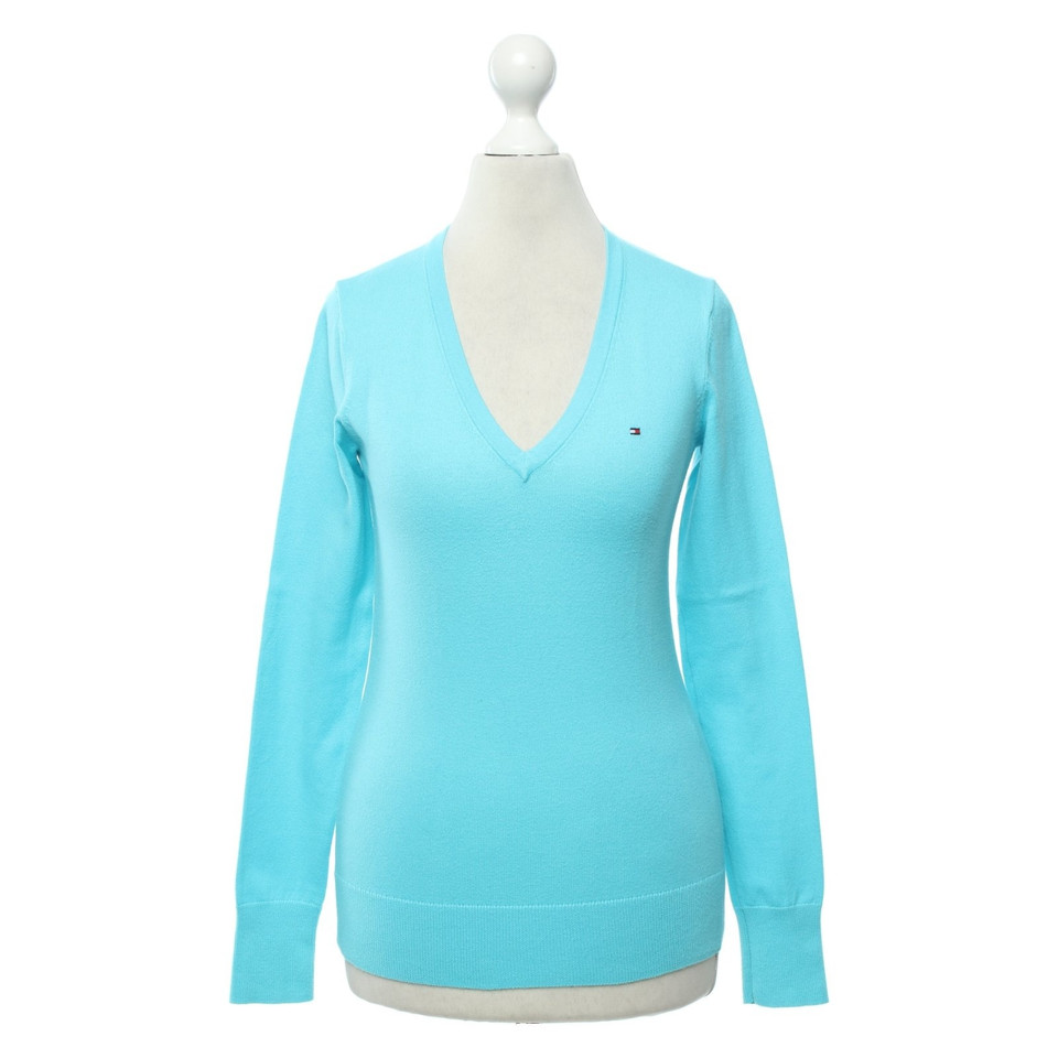 Tommy Hilfiger Pull en turquoise