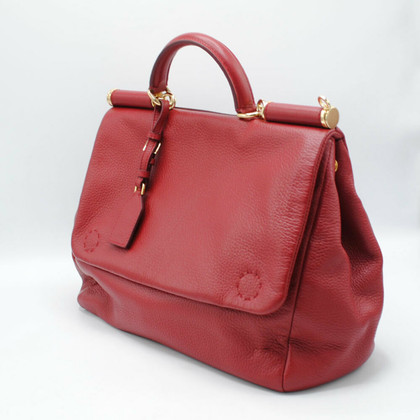 Dolce & Gabbana Sicily 62 Soft Bag en Cuir en Rouge