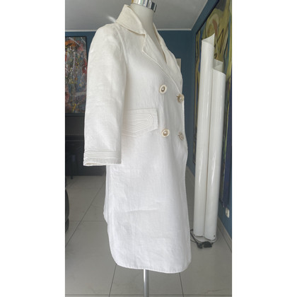 Ermanno Scervino Jacket/Coat Linen in White