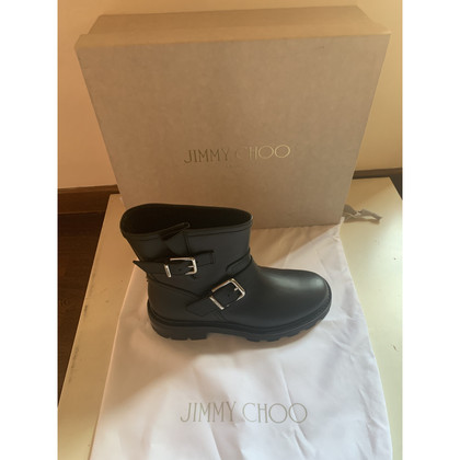 Jimmy Choo Stiefeletten aus Leder in Schwarz