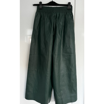 Cédric Charlier Paire de Pantalon en Cuir en Vert