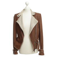 Armani Veste en cuir brun