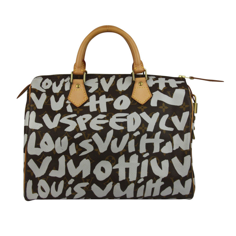 Louis Vuitton Speedy 30 - limited edition Stephen Sprouse Monogram silver graffiti - Buy Second ...