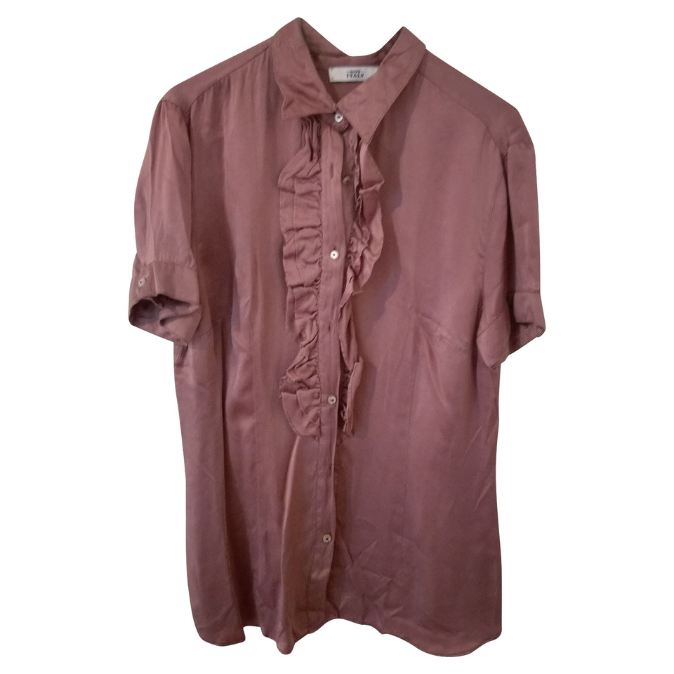 0039 Italy Zijden blouse in oude roos