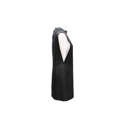 Saint Laurent Kleid aus Leder in Schwarz