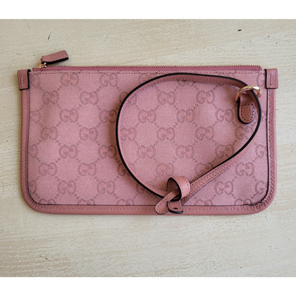 Gucci Clutch Bag Canvas in Pink