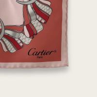 Cartier Seidentuch 90x90cm Zijde in Roze