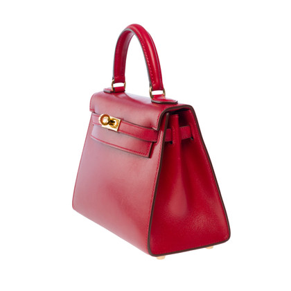 Hermès Kelly Bag 20 aus Leder in Rot