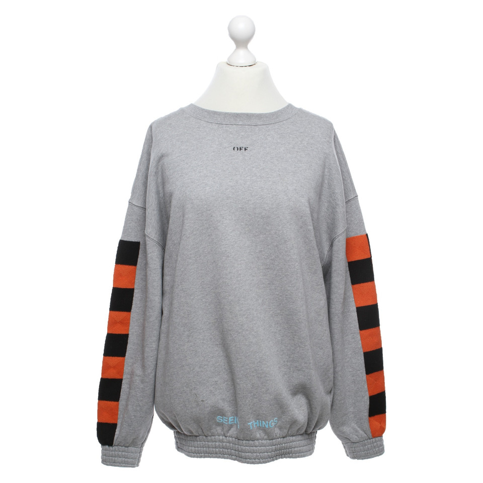 Off White Oversized Pullover in Grau
