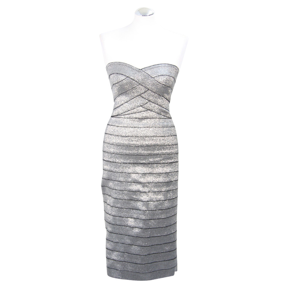 Reiss Striped dress in silver