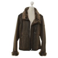 Armani Jeans Leather jacket with fur