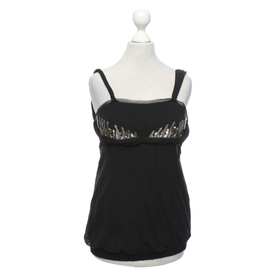 Costume National Top Silk in Black