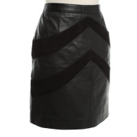 Maje Leather Skirt in Black