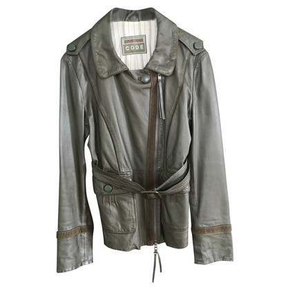 Sportmax Jacke/Mantel aus Leder in Grün