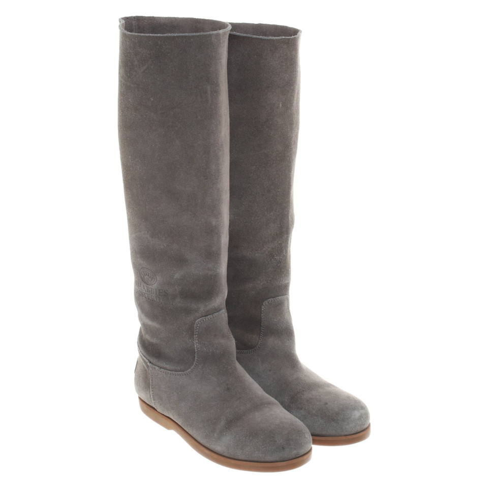 Shabbies Amsterdam Bottes en Daim en Gris