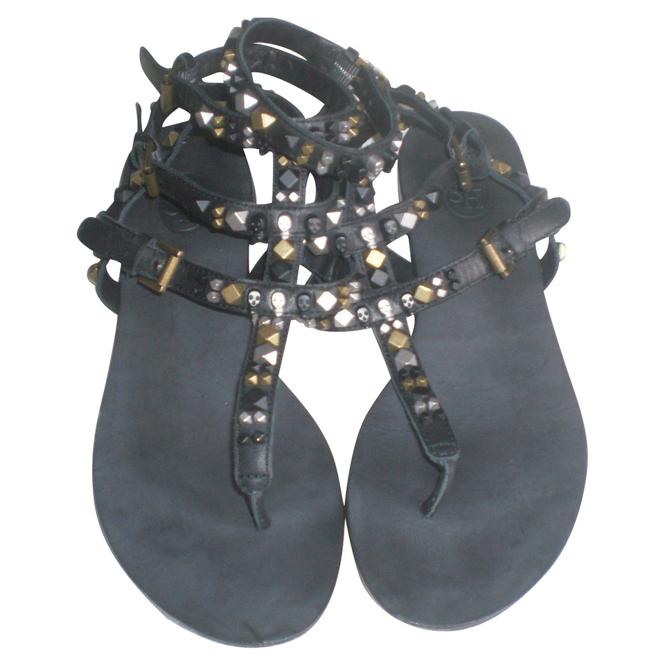 Ash Sandals with gemstone trim