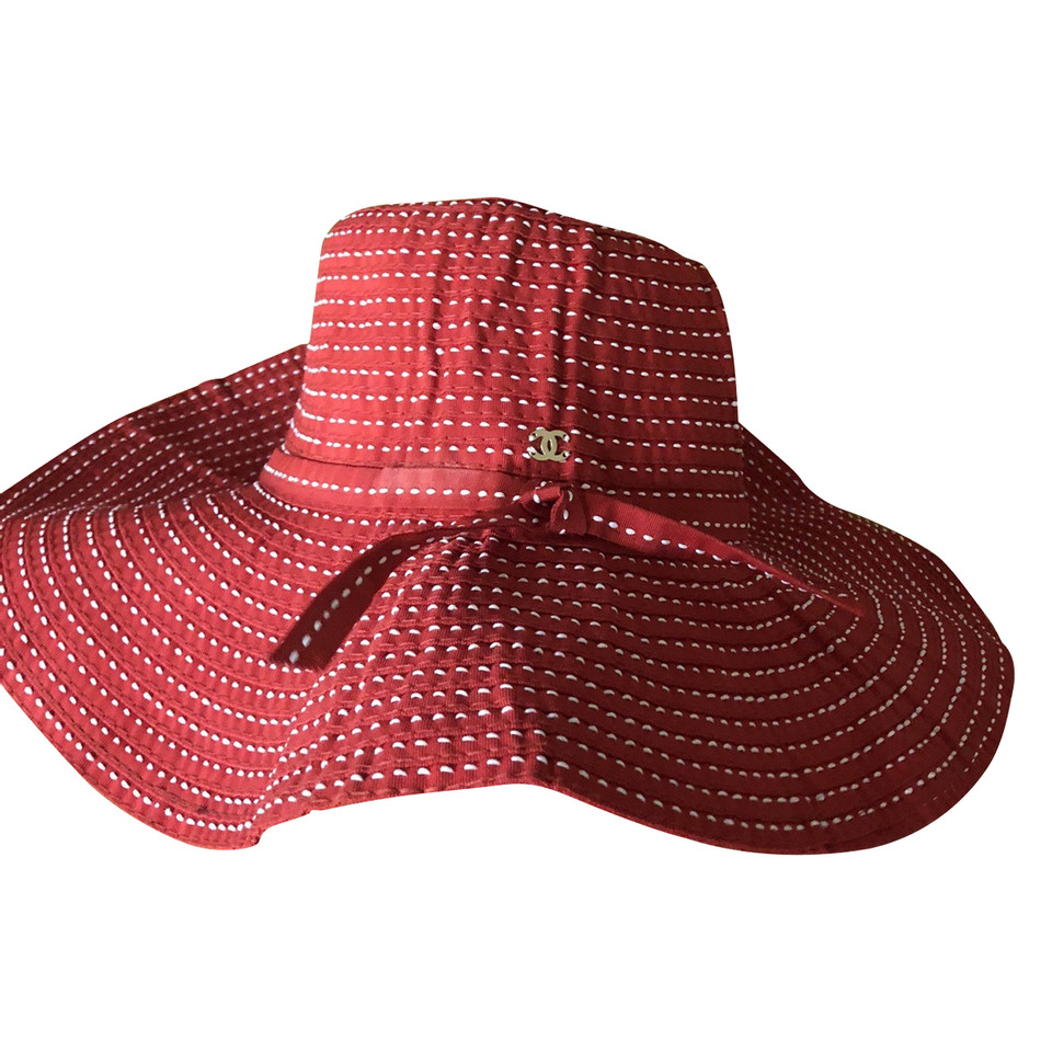 Chanel Sun hat in red / white