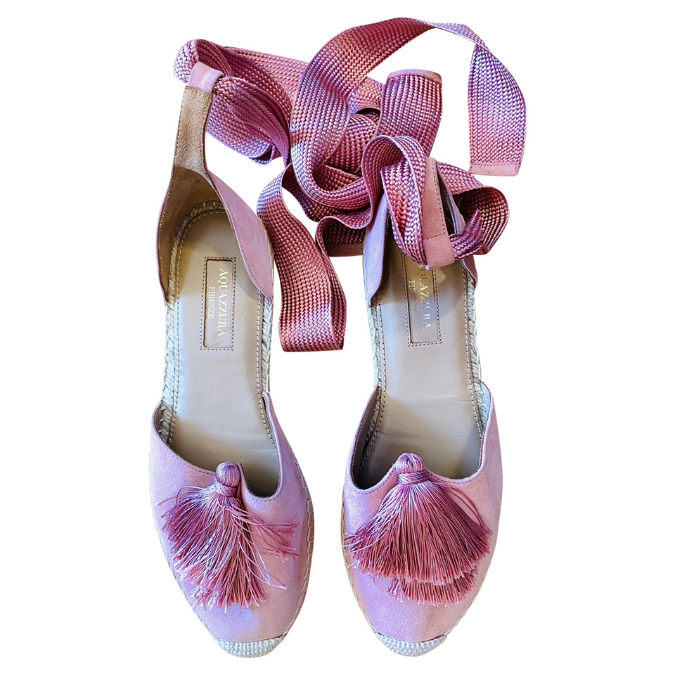 Aquazzura Slippers/Ballerina's Suède in Roze