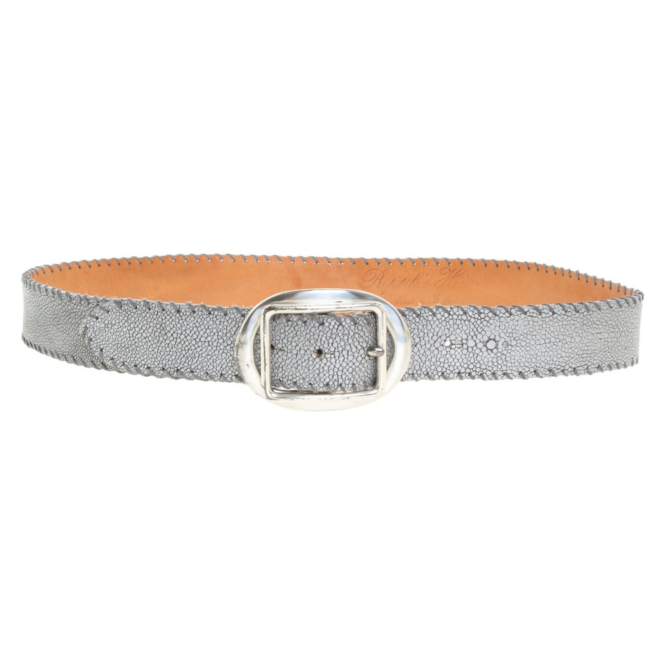 Reptile's House Belt Leather in Silvery