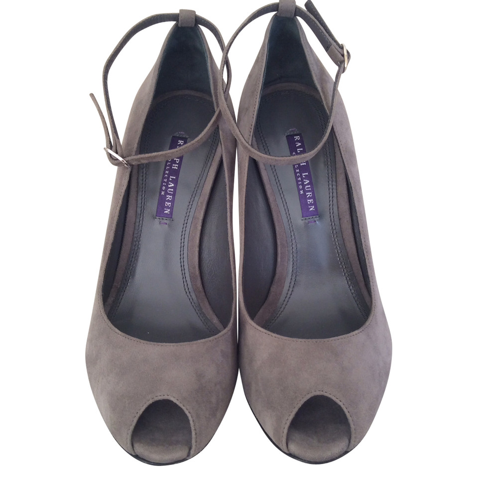 Ralph Lauren Purple Label Sandalen aus Wildleder in Grau