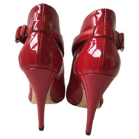 Casadei Ankle boots Patent leather in Red