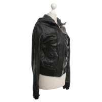 R 13 Leather jacket in black