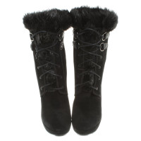 Moncler Bottines avec bordure en fourrure