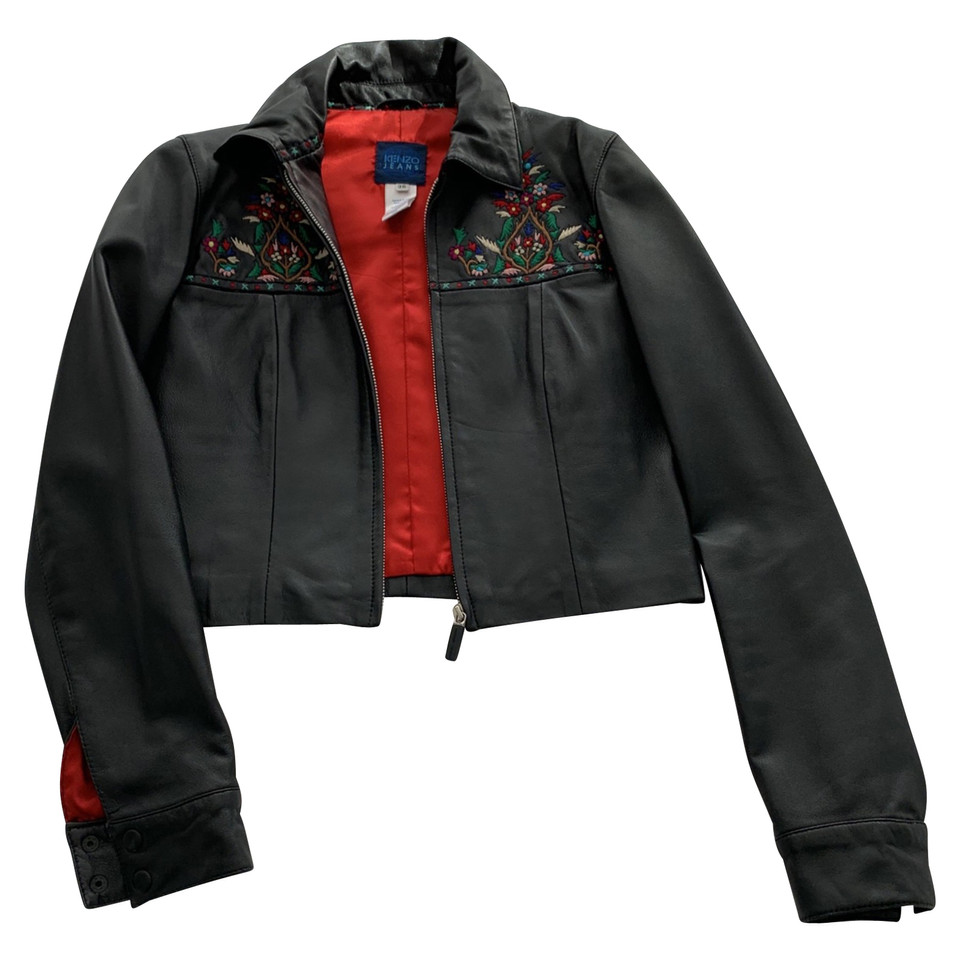 Kenzo Leather jacket with embroidery