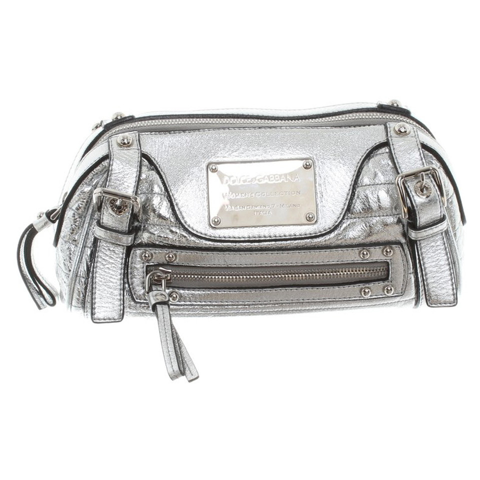 Dolce & Gabbana Leather clutch in silver