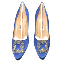 Manolo Blahnik Pumps/Peeptoes Zijde in Blauw