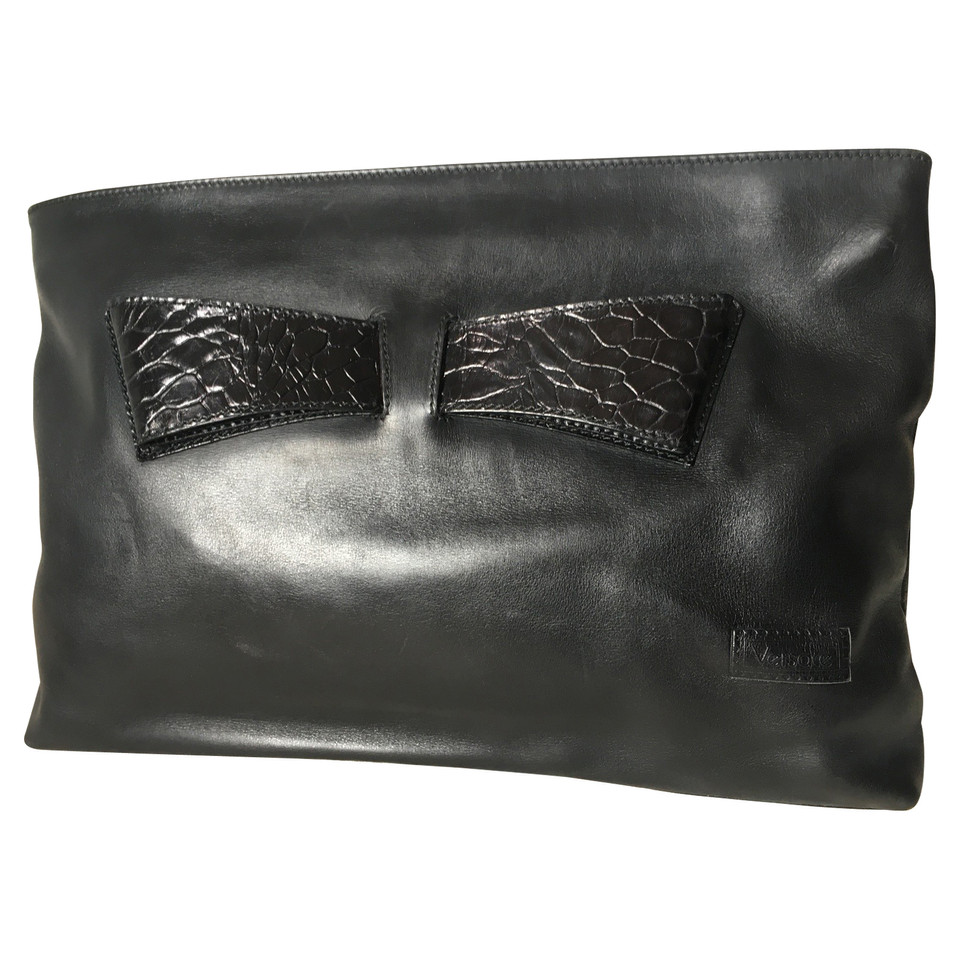 Gianni Versace Clutch Bag Leather in Black
