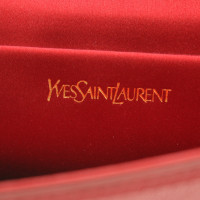 Yves Saint Laurent Clutch Leer in Rood