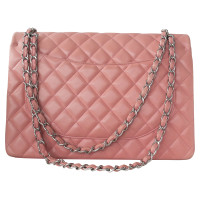 Chanel Classic Flap Bag Leer in Roze