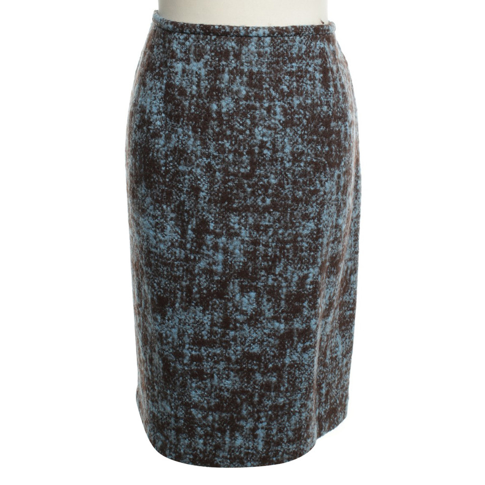 Laurèl Wool skirt in brown / turquoise