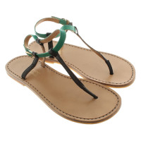 Closed Sandals in Black / Green