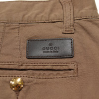 Gucci Paire de Pantalon en Coton en Marron