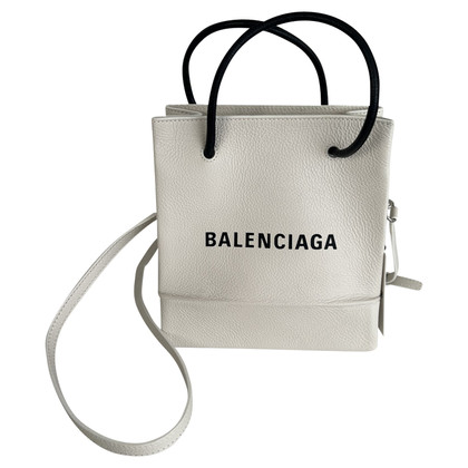 Balenciaga North South Shopping Bag in Pelle in Bianco