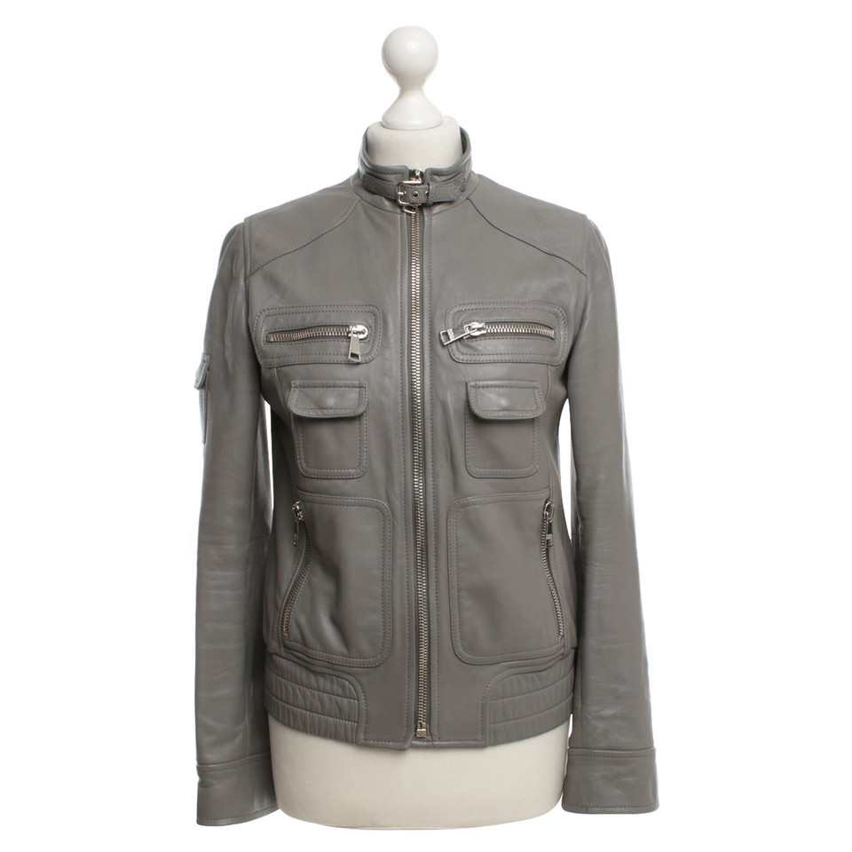 Dolce & Gabbana Leren jack in biker stijl