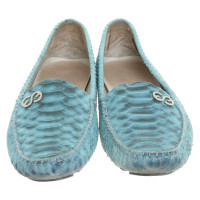 Escada Slippers/Ballerinas Leather in Turquoise