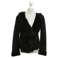 Armani Leather jacket with fur detail