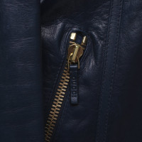 Gucci Jacke/Mantel aus Leder in Blau