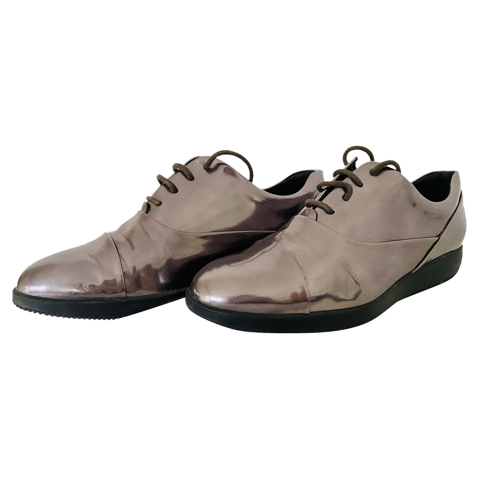 Hogan Lace-up shoes Patent leather in Silvery