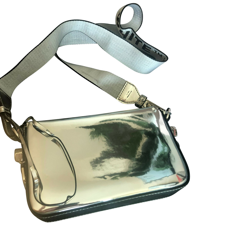 Off White Shoulder bag Leather in Silvery