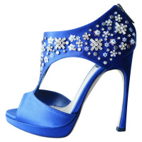 Christian Dior Sandales Dior Parure Blue Satin