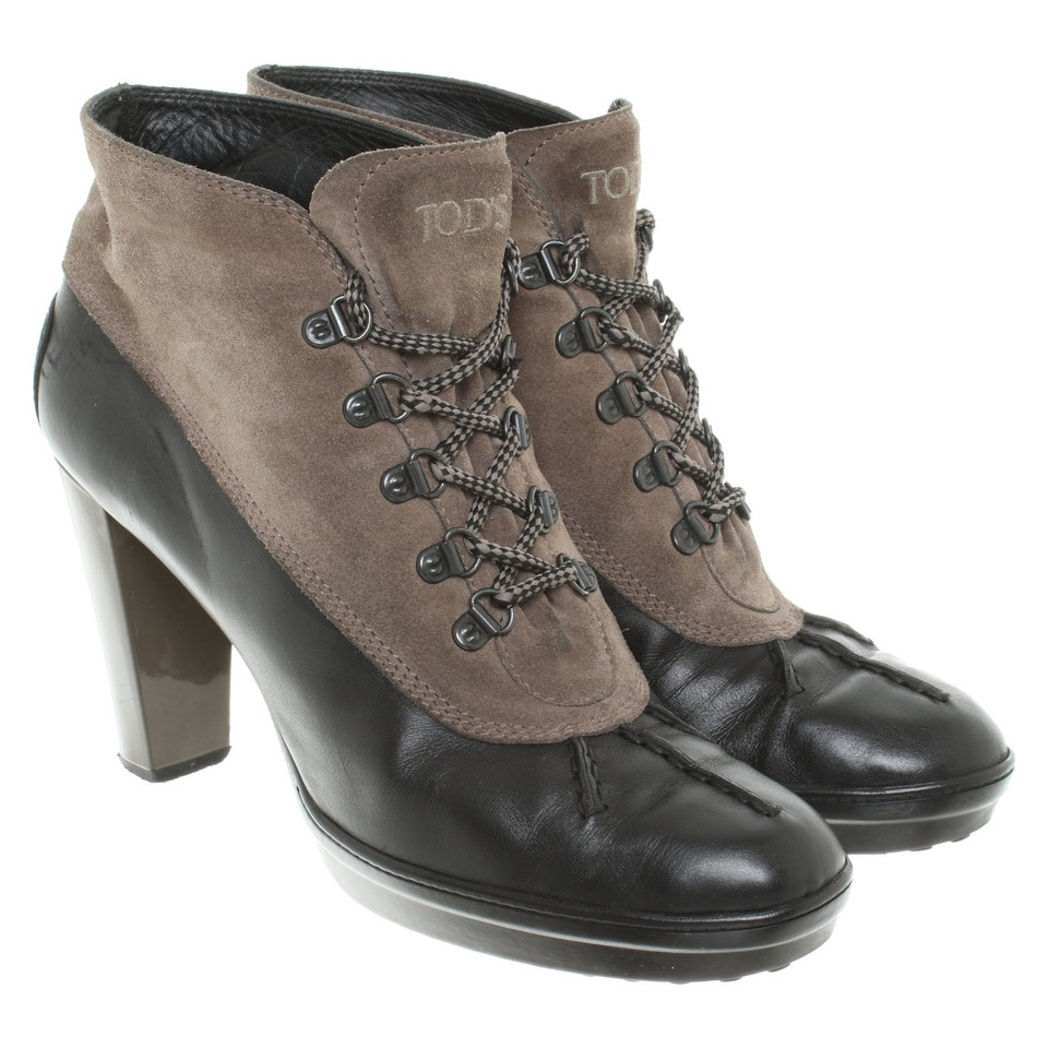 Tod's Stiefeletten in Schwarz/Taupe